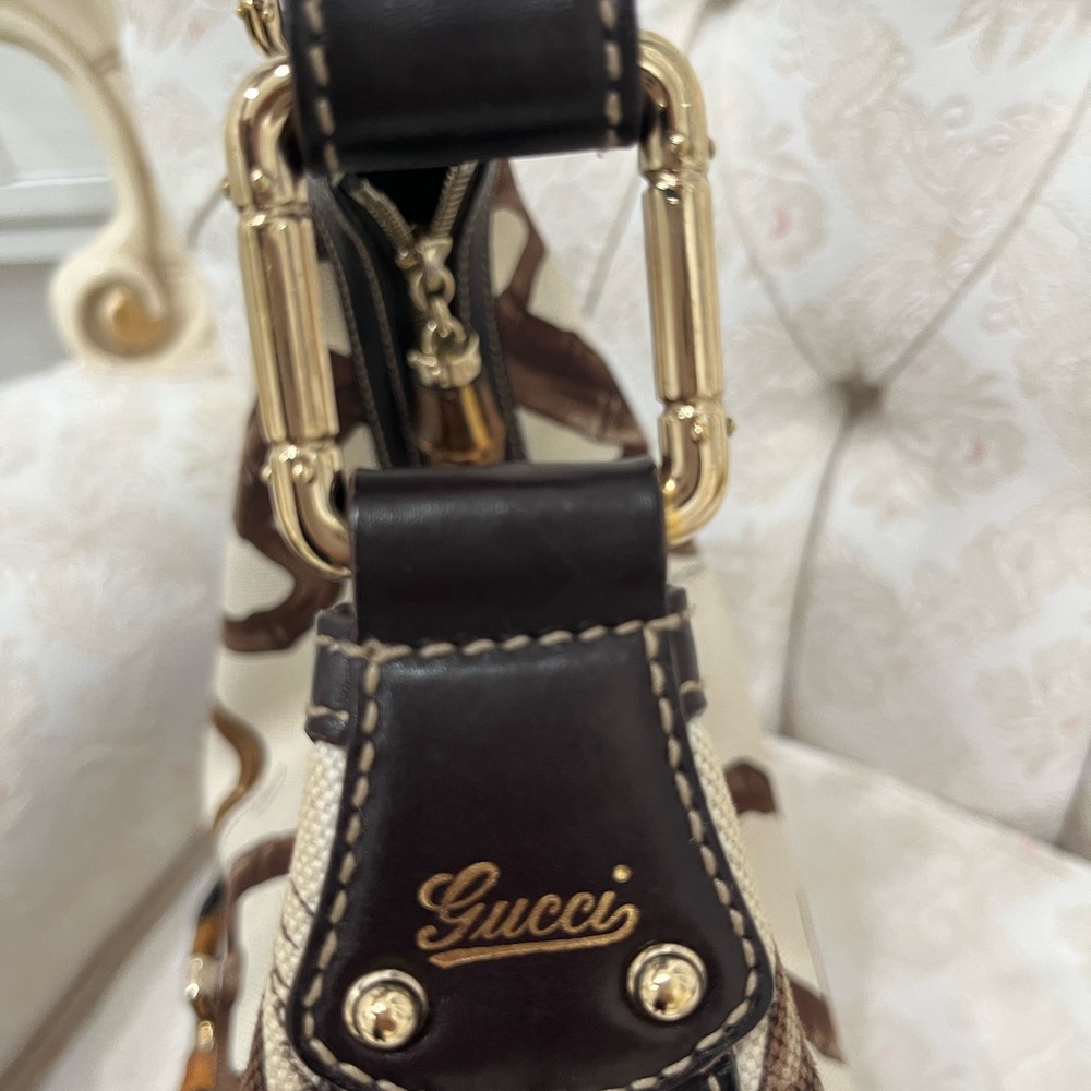 GUCCI HALF MOON LIMITED BAMBOO HOBO - Picture 5 of 11